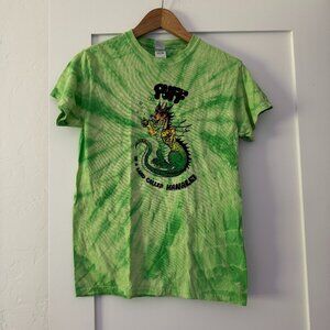 🩷 Lime green tie dye puff the magic dragon t shirt